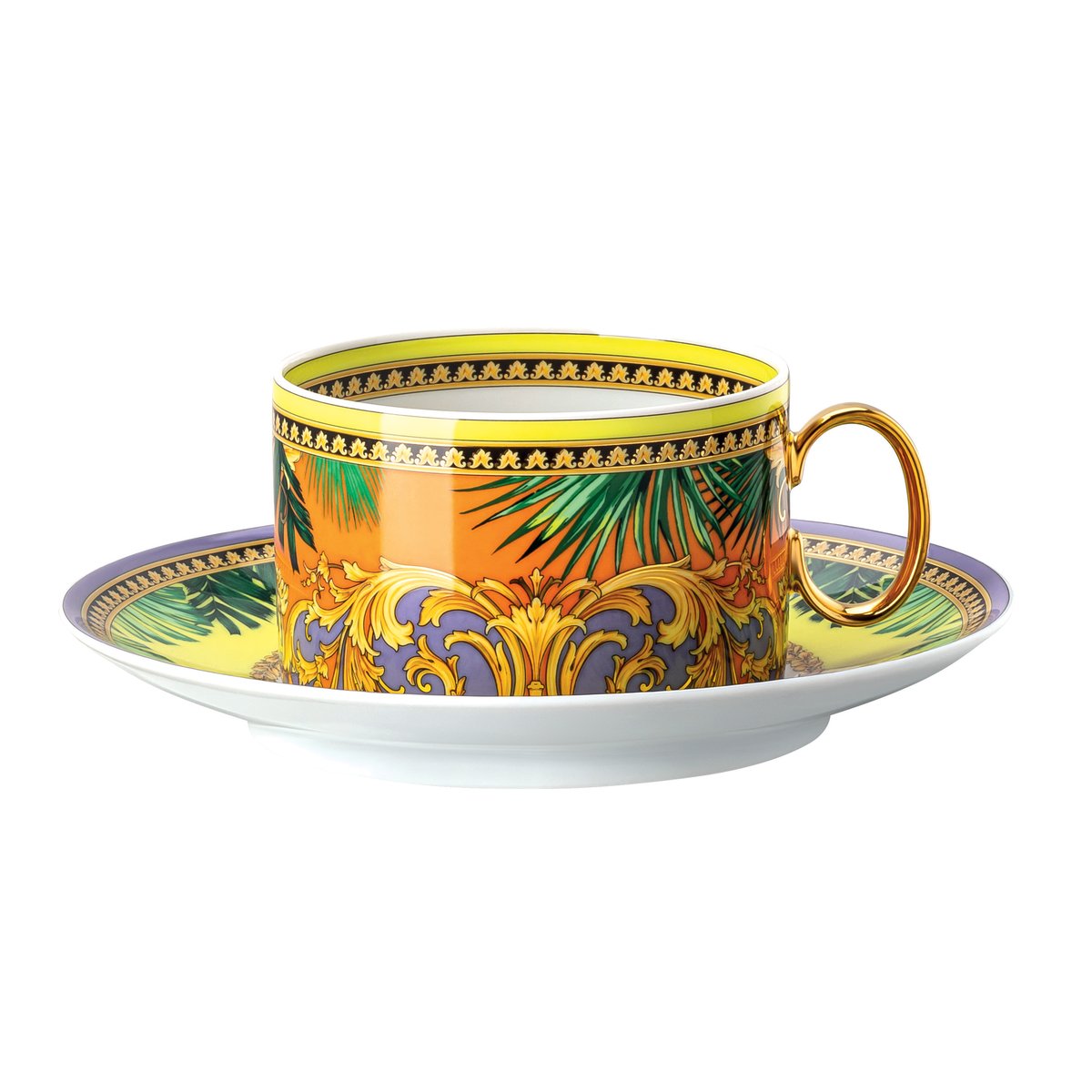 Versace Jungle Animalier -kuppi aluslautasella Multi