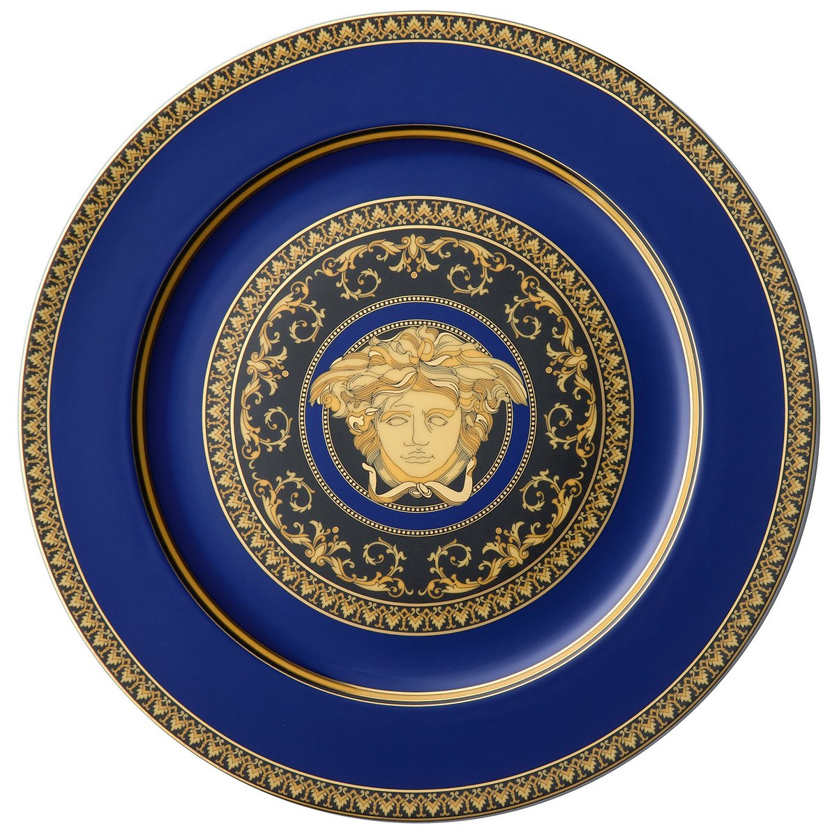 Versace Medusa Blue katelautanen 33 cm | Skandinaavinen Sisustus | Ruokalautaset | Sininen