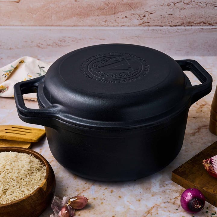 Combo Cooker valurautapata-paistinpannusetti 2 osaa, Musta Victoria