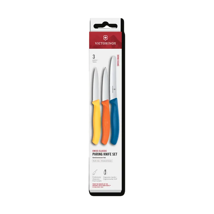 Victorinox Swiss Classic kuorimaveitsisetti 3 osaa - Keltaoranssisininen - Victorinox