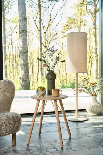 Barv pyöreä jakkara 45xØ37,7 cm - Käsittelemätön täystammi - Villa Collection
