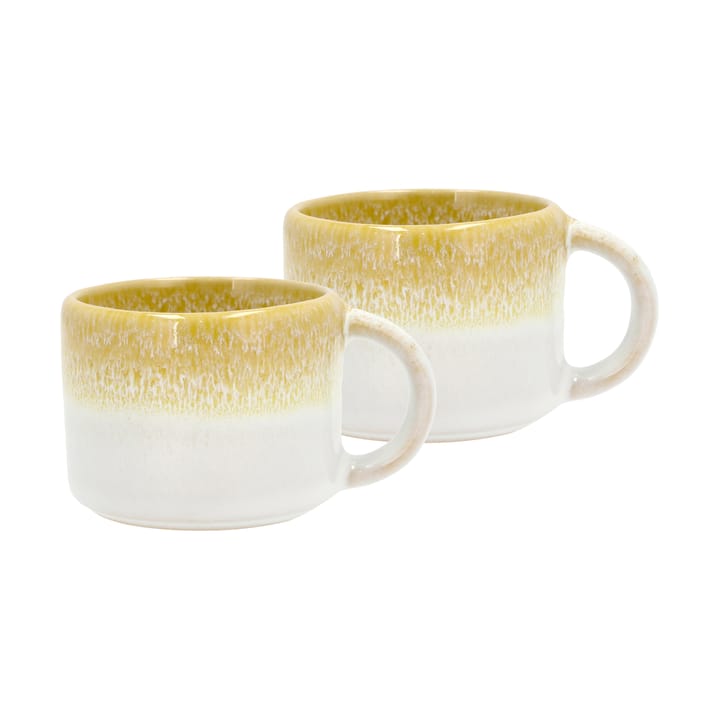 Styles espressokuppi 8 cl 2-pakkaus - Yellow-cream white - Villa Collection