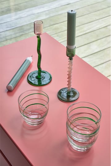Styles kynttilänjalka 16,3 cm - Green-pink - Villa Collection