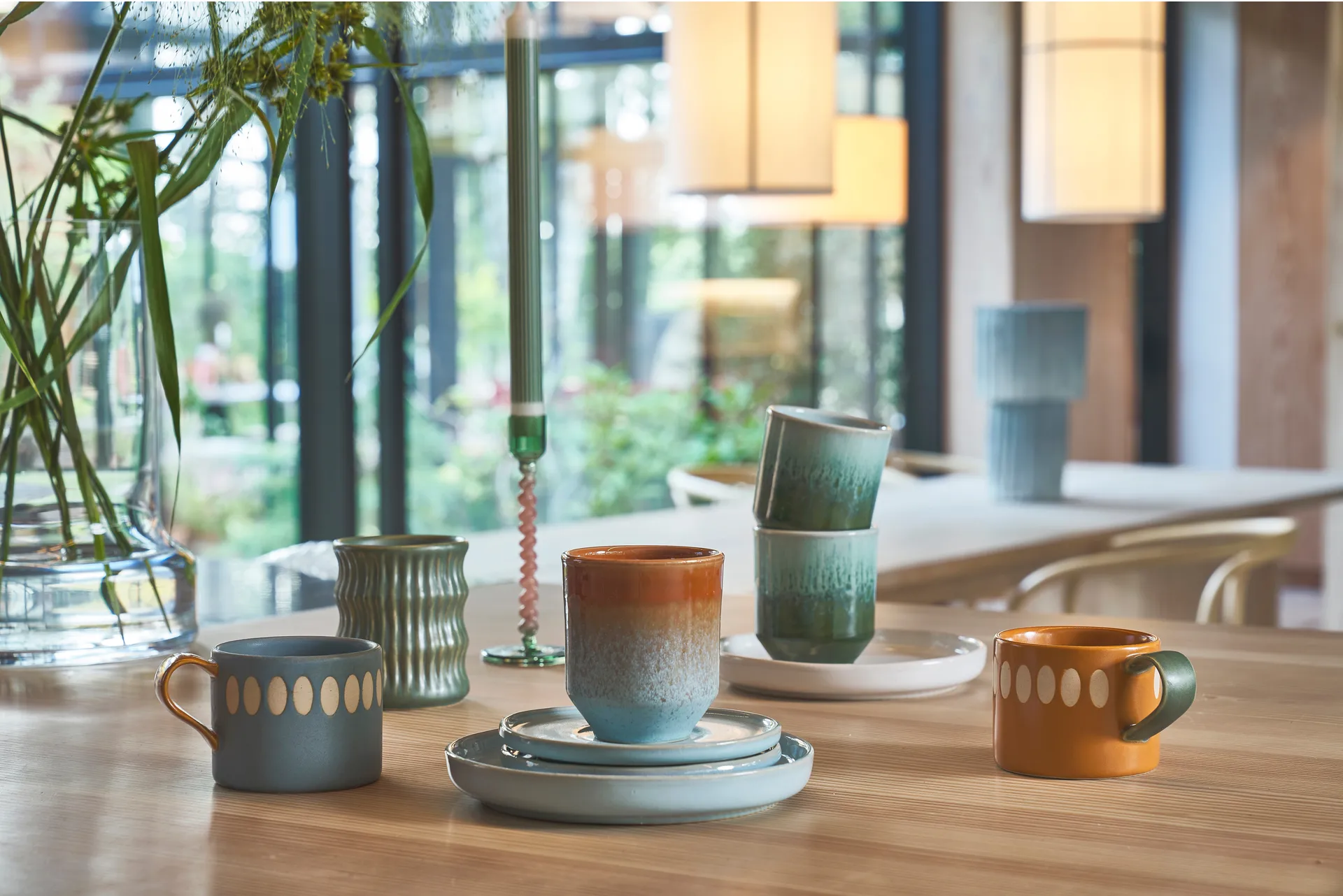 Styles muki uritetulla kuviolla 30 cl 2-pakkaus, Vihreä Villa Collection