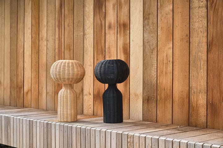 Werna pöytävalaisin rottinki Ø 30 cm, Musta Villa Collection