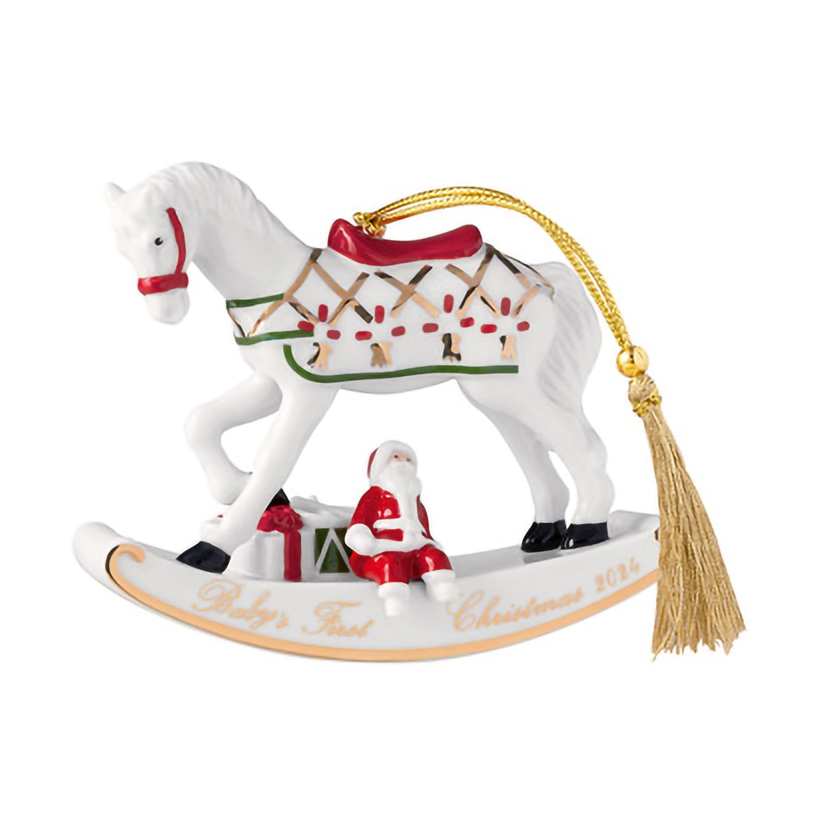 Villeroy & Boch Christmas Classics joulukoriste keinuhevonen Valkoinen