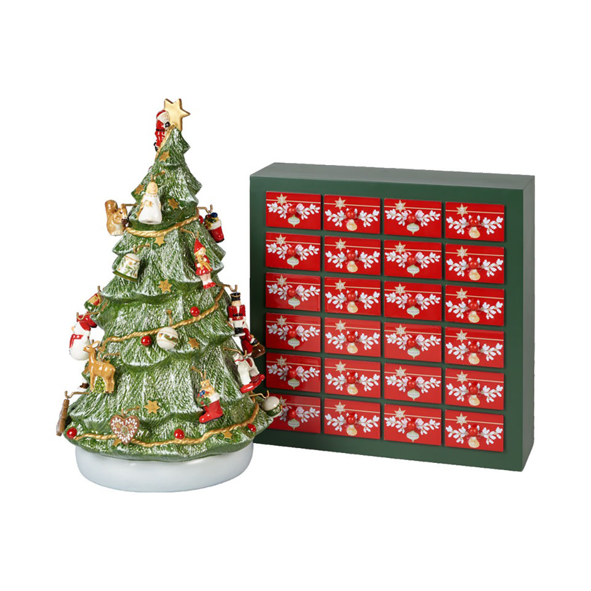 Villeroy & Boch Christmas Toys Memory -adventtikalenteri joulukuusella Vihreä-punainen