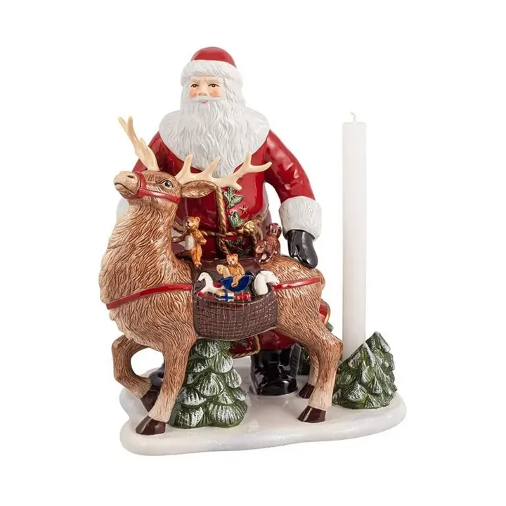 Christmas Toys Memory -kynttilänjalka 35 cm - Joulupukki ja poro - Villeroy & Boch