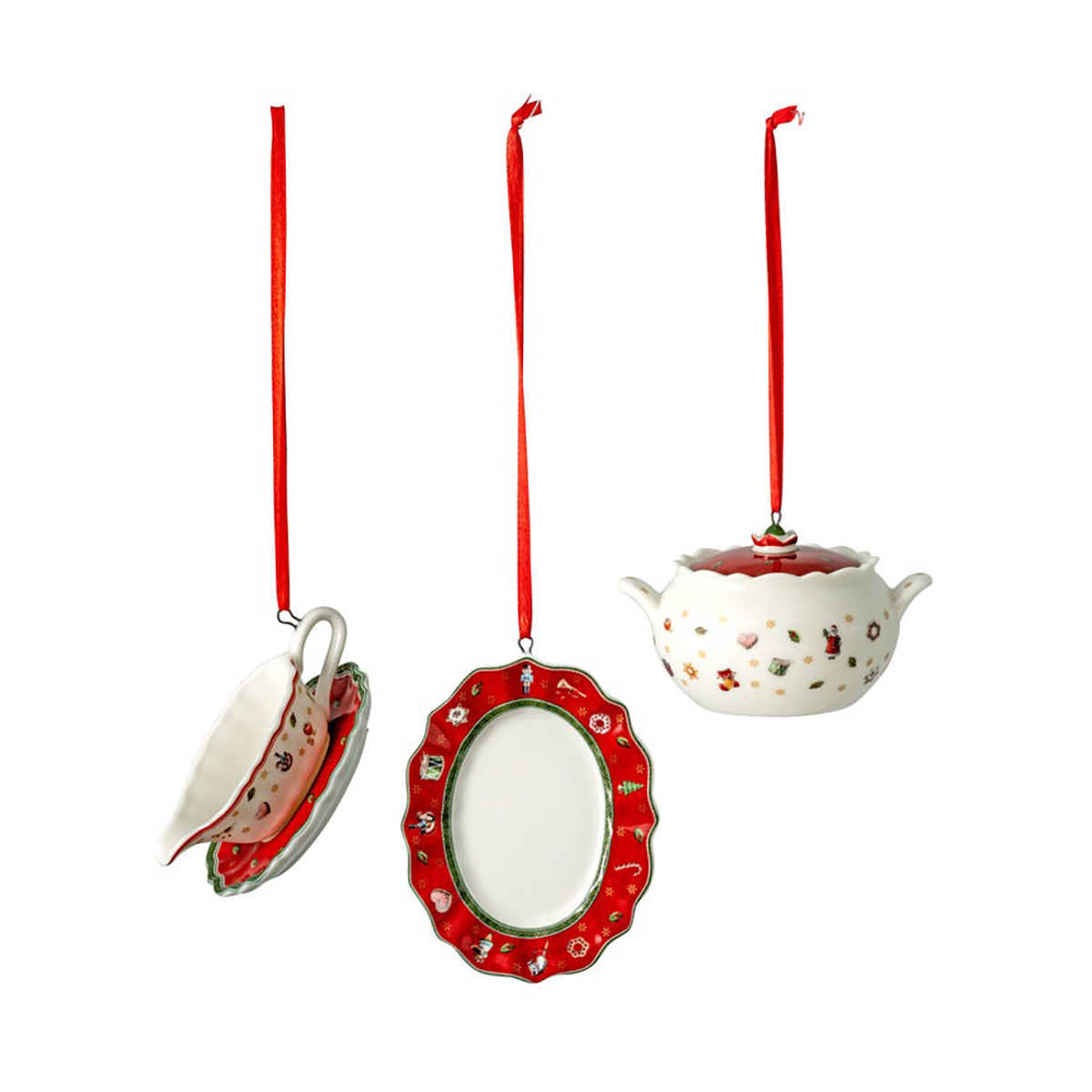Villeroy & Boch Toy’s Delight -joulukuusenkoriste tarjoilu 3 osaa Valkoinen-punainen