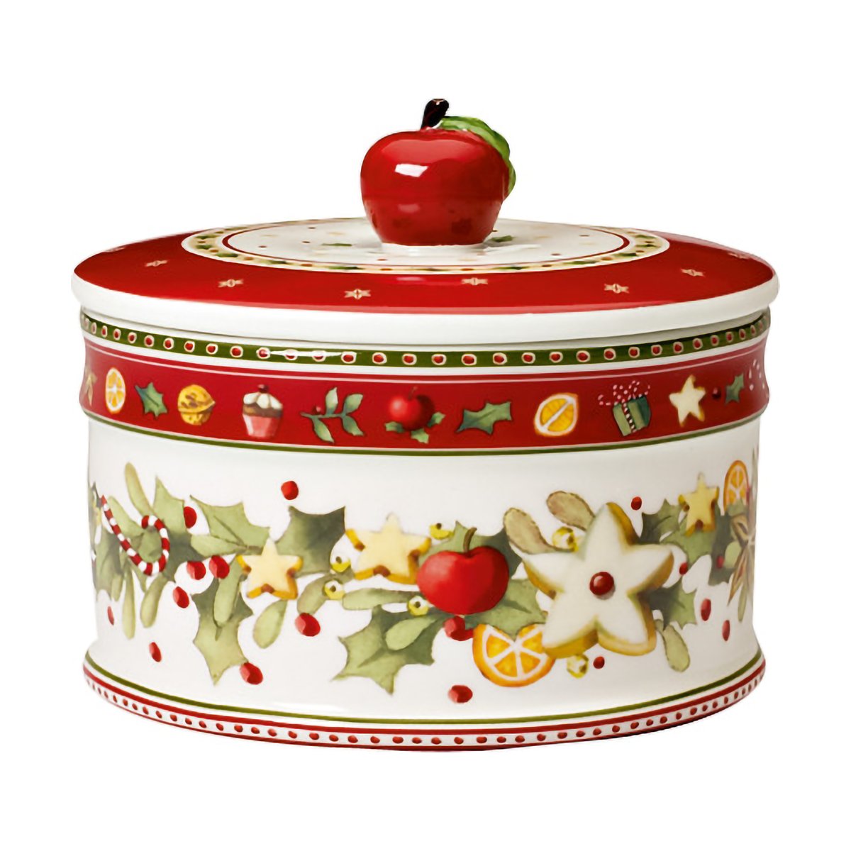 Villeroy & Boch Winter Bakery keksipurkki M 0,55 L Valko-punainen