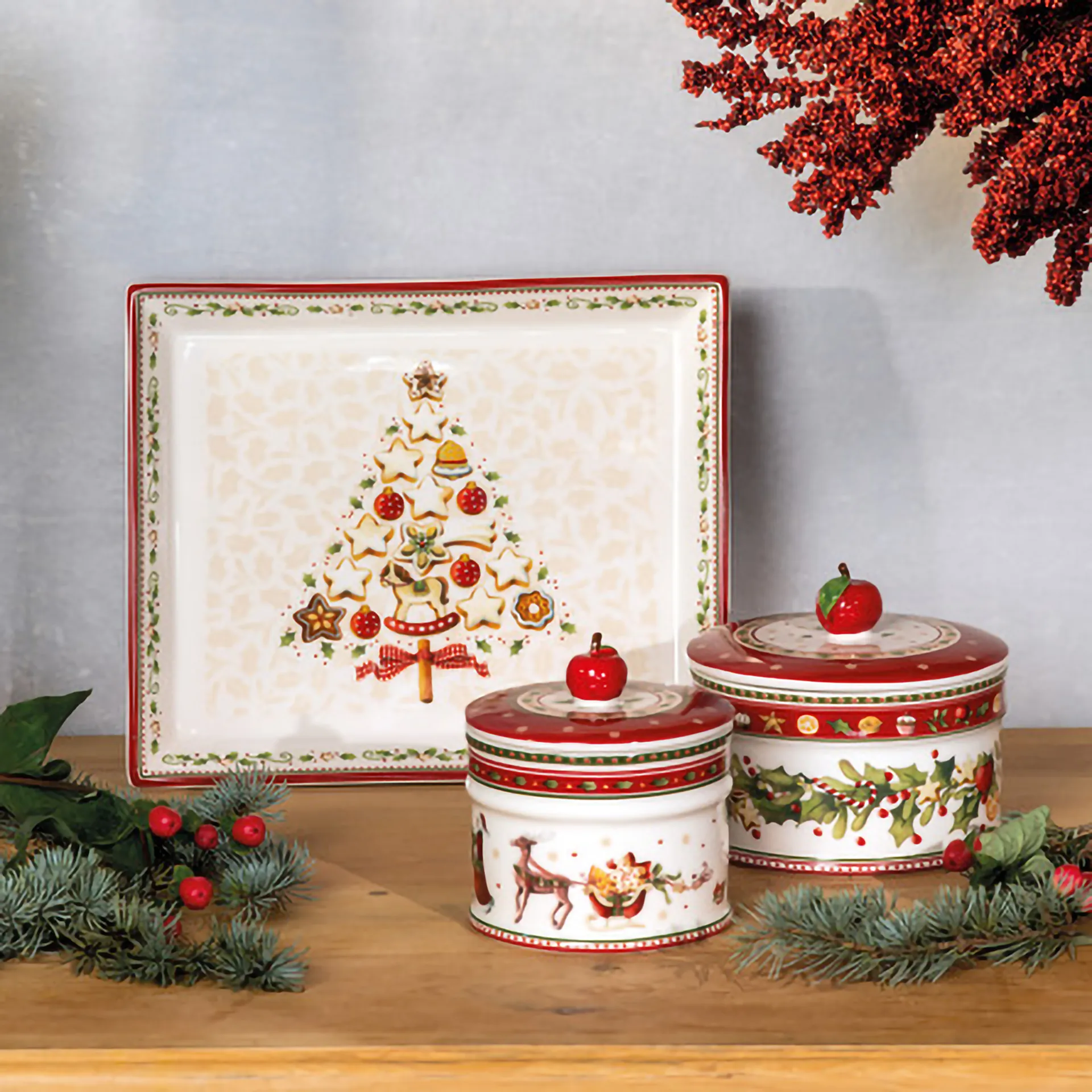 Winter Bakery keksipurkki M 0,55 L, Valko-punainen Villeroy & Boch