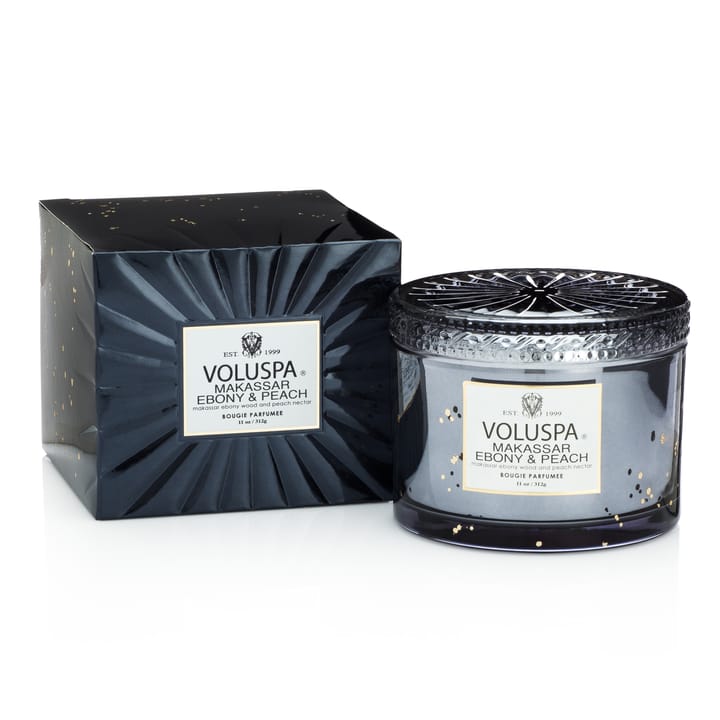 Boxed Corta Maison -tuoksukynttilä, 45 tuntia - Makassar Ebony & Peach - Voluspa