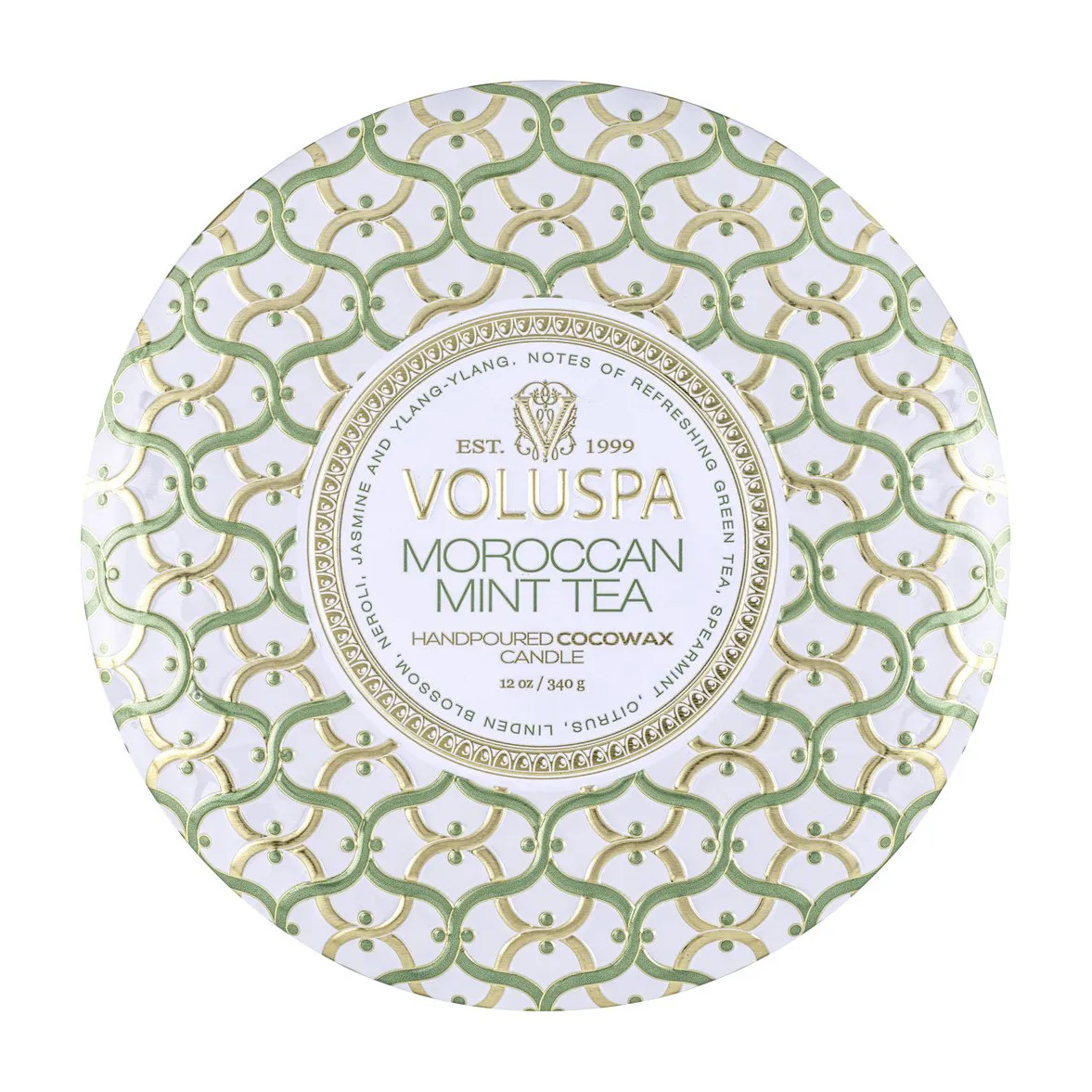 Maison Blanc 3-wick Tin tuoksukynttilä 40 tuntia, Moroccan Mintun Tea Voluspa