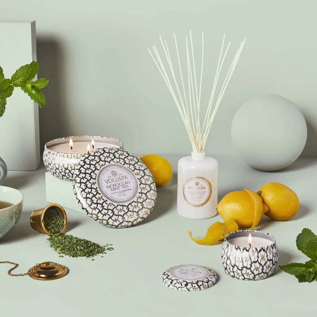 Maison Blanc Mini Tin tuoksukynttilä 25 tuntia, Moroccan Mintun Tea Voluspa