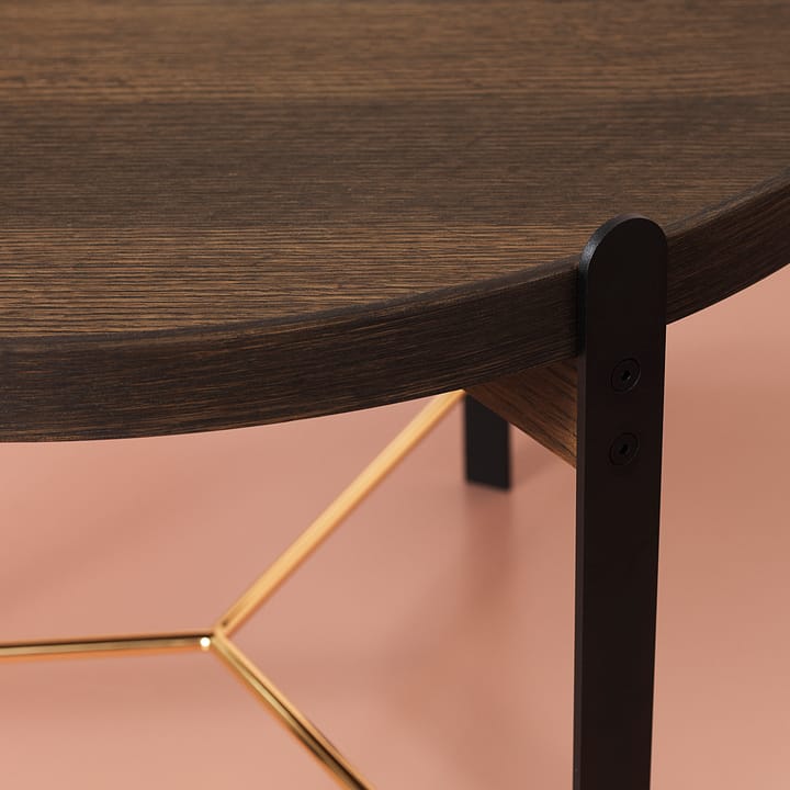 Compose sohvapöytä Ø 70 cm messinkirungolla, Smoked oak Warm Nordic