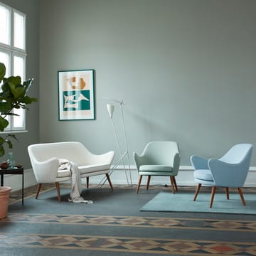 Dwell loungetuoli - Kangas merit 021 light cyan, jalat savutammea - Warm Nordic