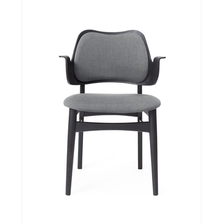 Gesture tuoli, verhoiltu istuin- ja selkäosa - Kangas canvas 134 grey melange, mustaksi maalattu pyökkirunko, verhoiltu istuinosa, verhoiltu selkänoja - Warm Nordic