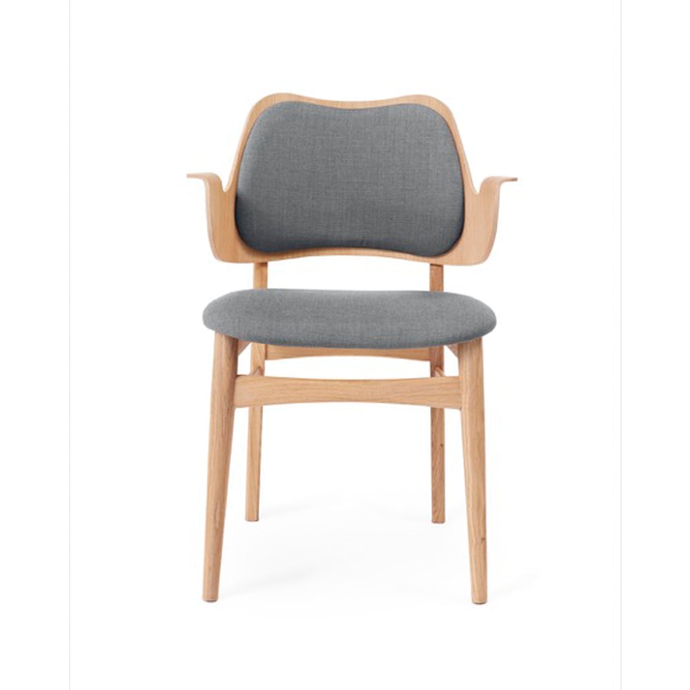 Warm Nordic Gesture tuoli verhoiltu istuin- ja selkäosa Kangas canvas 134 grey melange valkoöljytty tammirunko verhoiltu istuinosa verhoiltu selkänoja
