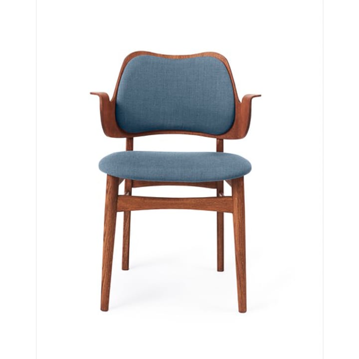 Gesture tuoli, verhoiltu istuin- ja selkäosa - Kangas canvas 734 denim, tiikkiöljytty tammirunko, verhoiltu istuinosa, verhoiltu selkänoja - Warm Nordic