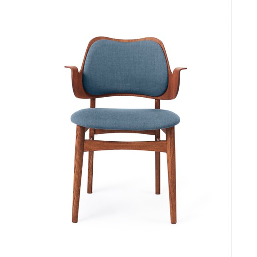 Warm Nordic Gesture tuoli verhoiltu istuin- ja selkäosa Kangas canvas 734 denim tiikkiöljytty tammirunko verhoiltu istuinosa verhoiltu selkänoja