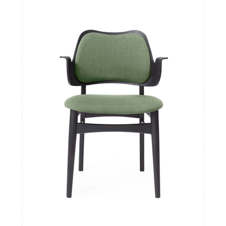 Gesture tuoli, verhoiltu istuin- ja selkäosa - Kangas canvas 926 sage green, mustaksi maalattu pyökkirunko, verhoiltu selkänoja - Warm Nordic