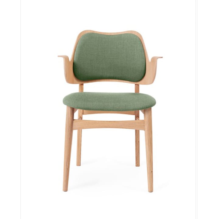 Gesture tuoli, verhoiltu istuin- ja selkäosa - Kangas canvas 926 sage green, valkoöljytty tammirunko, verhoiltu istuinosa, verhoiltu selkänoja - Warm Nordic