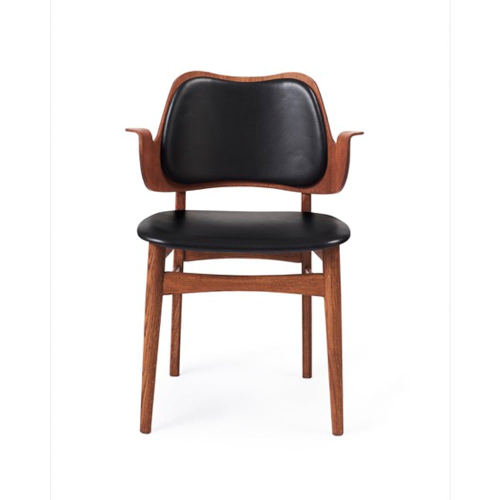 Warm Nordic Gesture tuoli verhoiltu istuin- ja selkäosa Nahka prescott 207 black tiikkiöljytty tammirunko verhoiltu istuinosa verhoiltu selkänoja