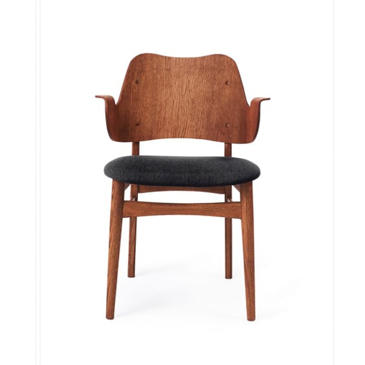 Gesture tuoli, verhoiltu istuinosa - Anthracite-tiikkiöljytty tammirunko - Warm Nordic