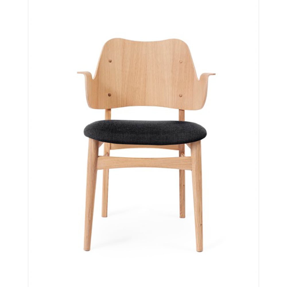 Warm Nordic Gesture tuoli verhoiltu istuinosa Anthracite-valkoöljytty tammirunko