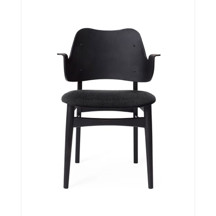 Gesture tuoli, verhoiltu istuinosa - Kangas anthracite, mustaksi maalattu pyökkirunko - Warm Nordic