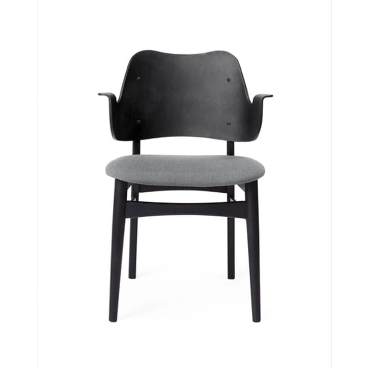 Gesture tuoli, verhoiltu istuinosa - Kangas canvas 134 grey melange, mustaksi maalattu pyökkirunko, verhoiltu istuinosa - Warm Nordic