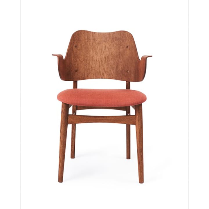 Gesture tuoli, verhoiltu istuinosa - Kangas canvas 566 peachy pink, tiikkiöljytty tammirunko, verhoiltu istuinosa - Warm Nordic