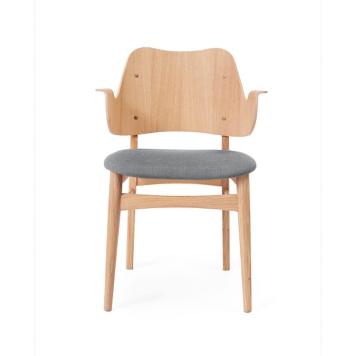 Gesture tuoli, verhoiltu istuinosa - Kangas grey melange, valkoöljytty tammirunko, verhoiltu istuinosa - Warm Nordic