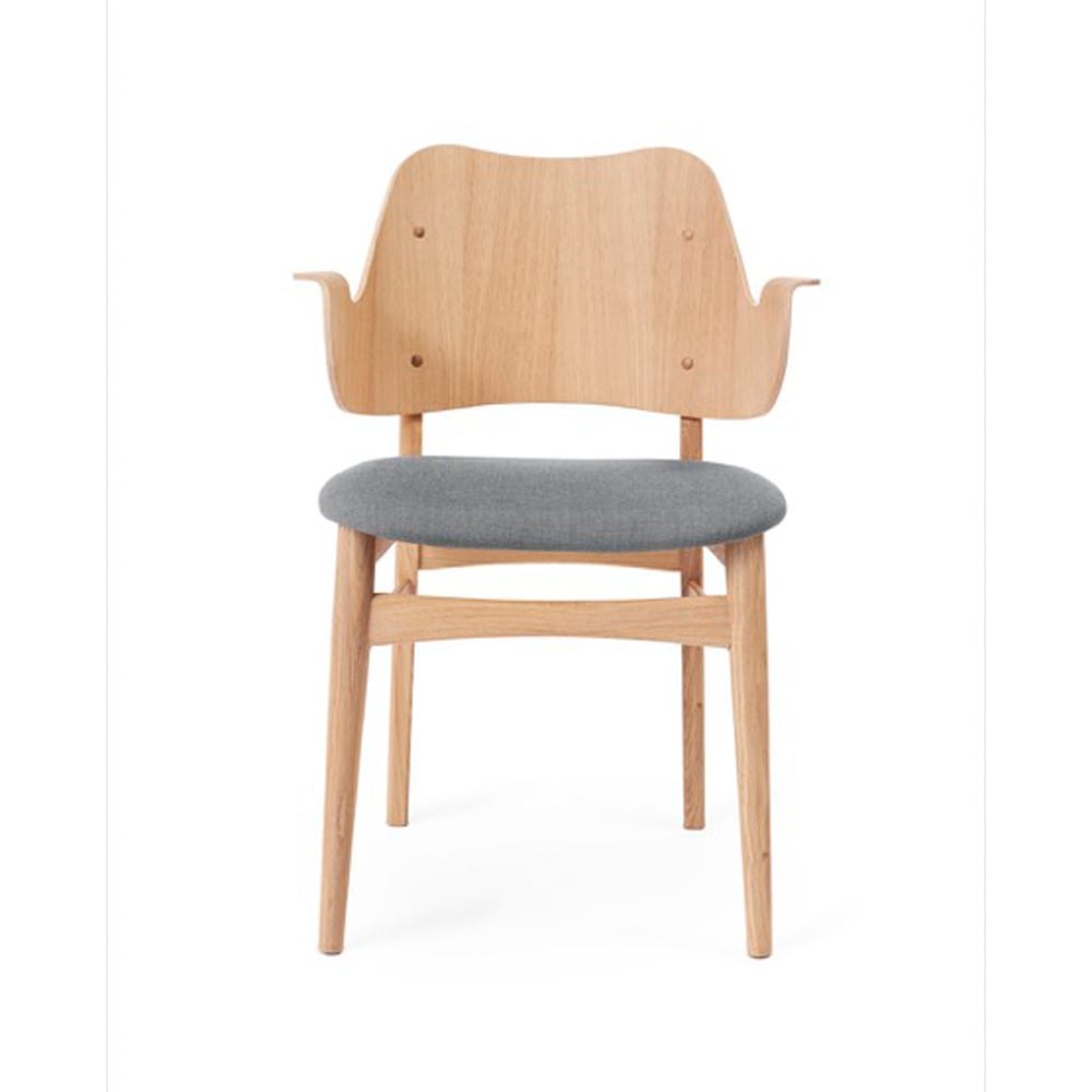 Warm Nordic Gesture tuoli verhoiltu istuinosa Kangas grey melange valkoöljytty tammirunko verhoiltu istuinosa