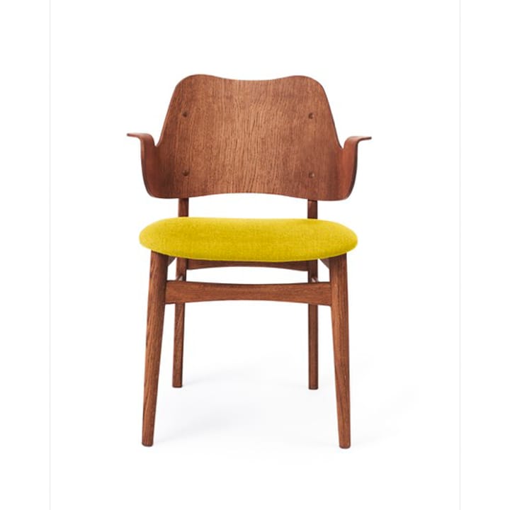 Gesture tuoli, verhoiltu istuinosa - Kangas keltainen, tiikkiöljytty tammirunko - Warm Nordic