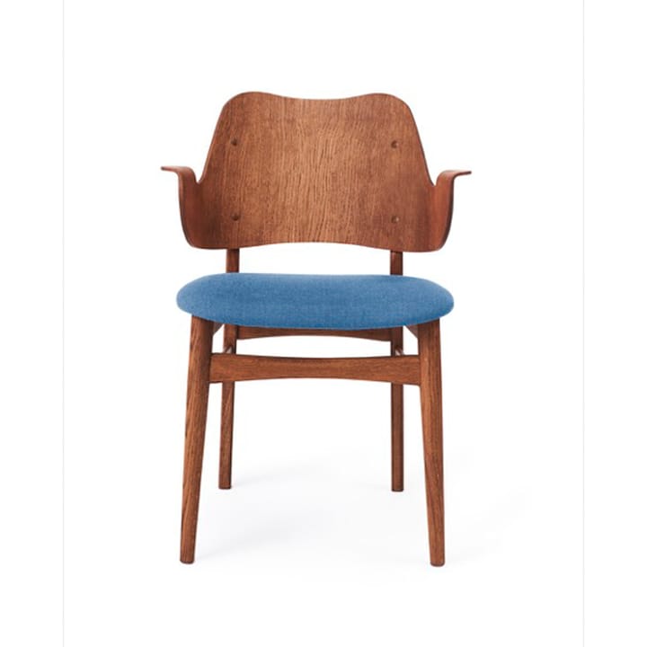 Gesture tuoli, verhoiltu istuinosa - Sea blue-tiikkiöljytty tammirunko - Warm Nordic