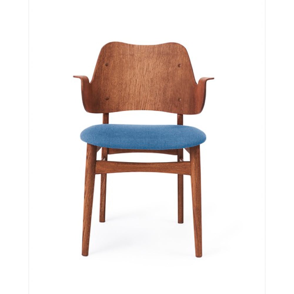 Warm Nordic Gesture tuoli verhoiltu istuinosa Sea blue-tiikkiöljytty tammirunko
