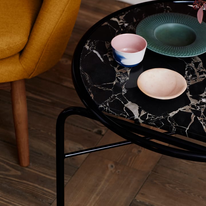 Secant sohvapöytä marmori Ø 60 cm - Black-gold - Warm Nordic