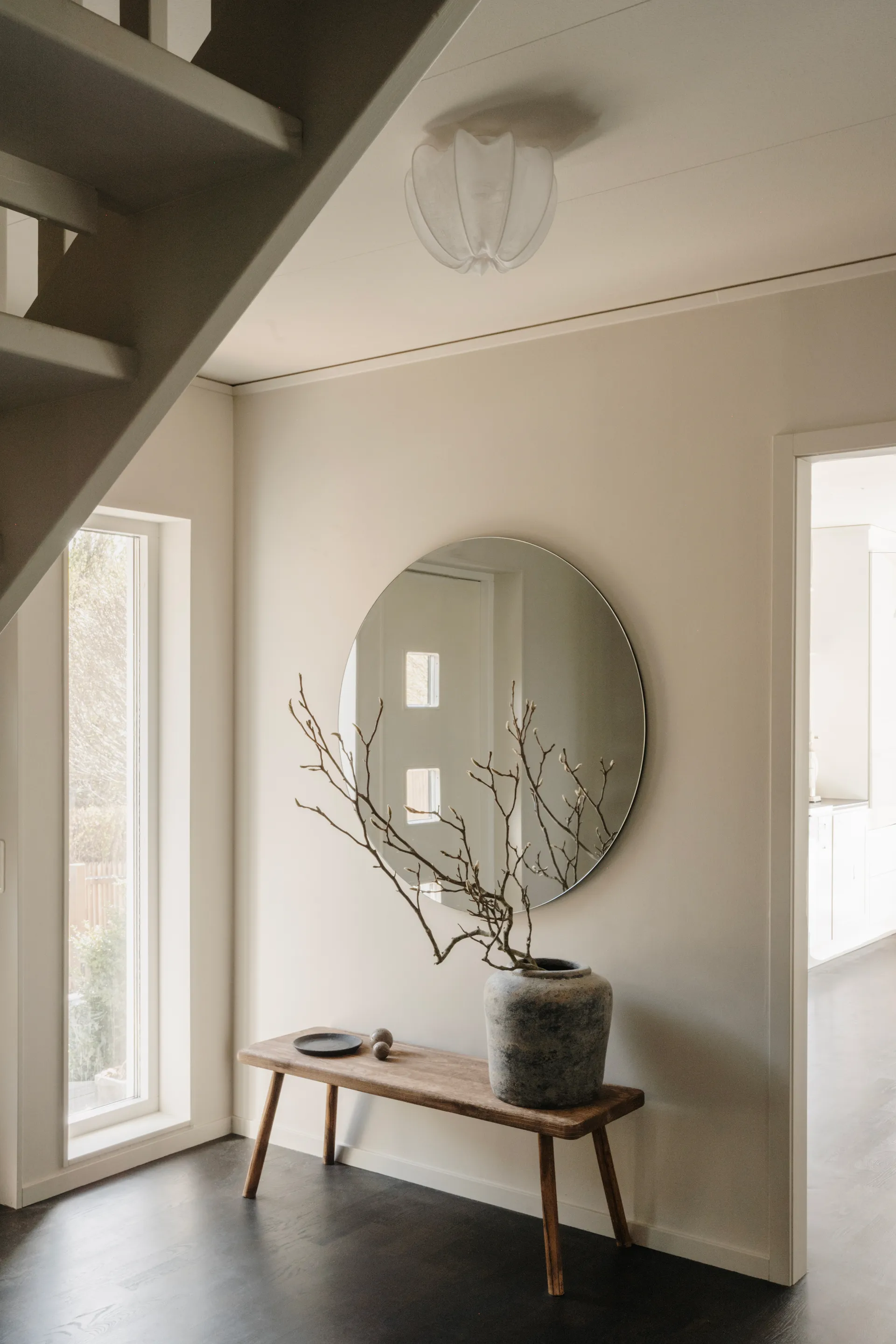 Anna plafond mini Ø30 cm, Valkoinen pellava Watt & Veke