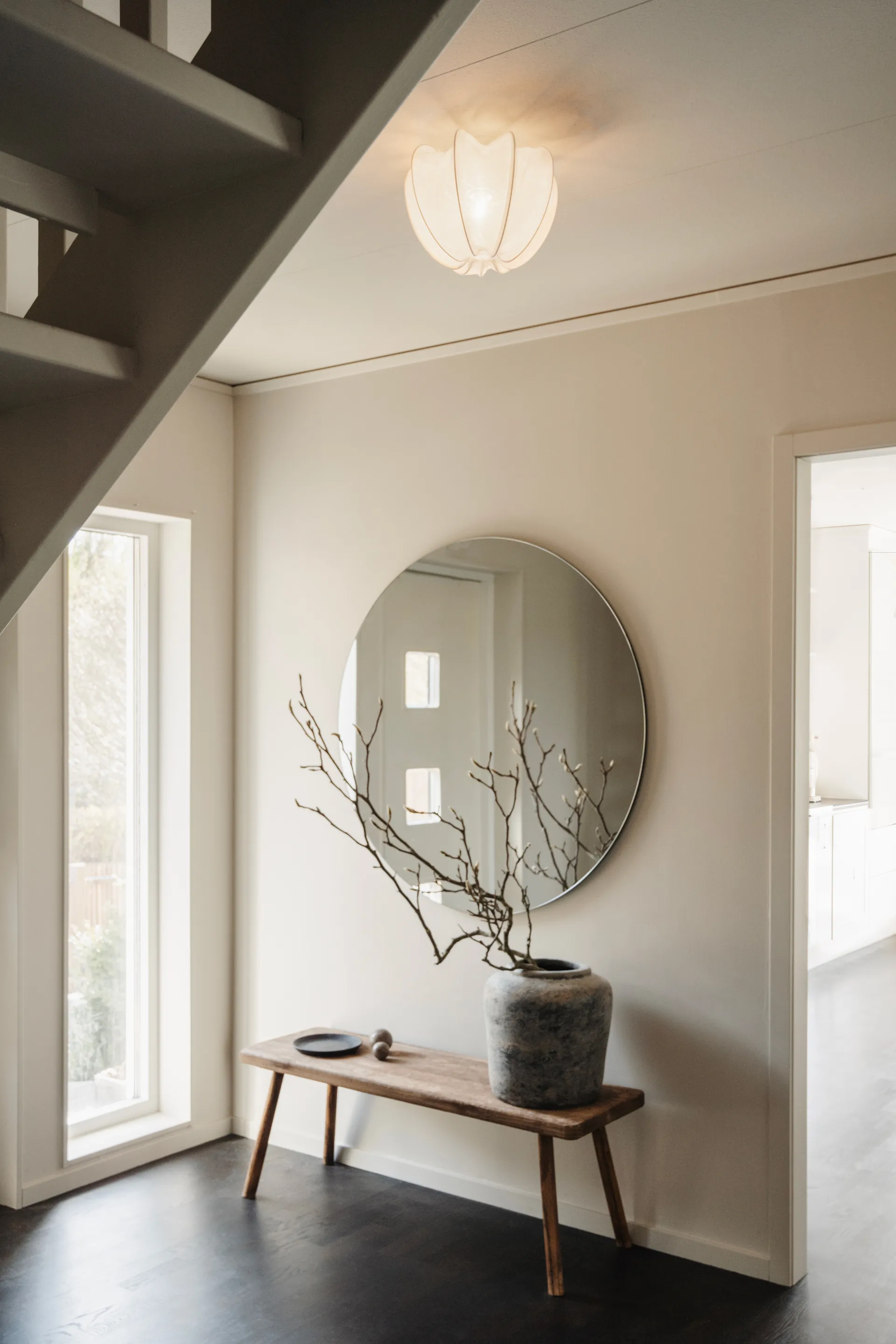 Anna plafond mini Ø30 cm, Valkoinen pellava Watt & Veke