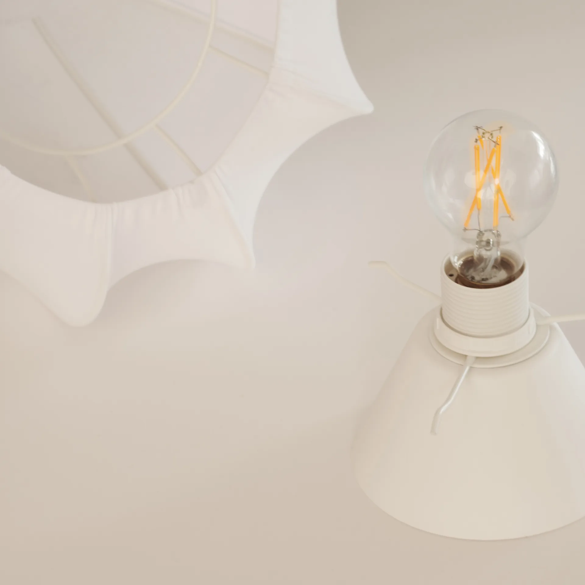 Anna plafond mini Ø30 cm, Valkoinen puuvilla Watt & Veke