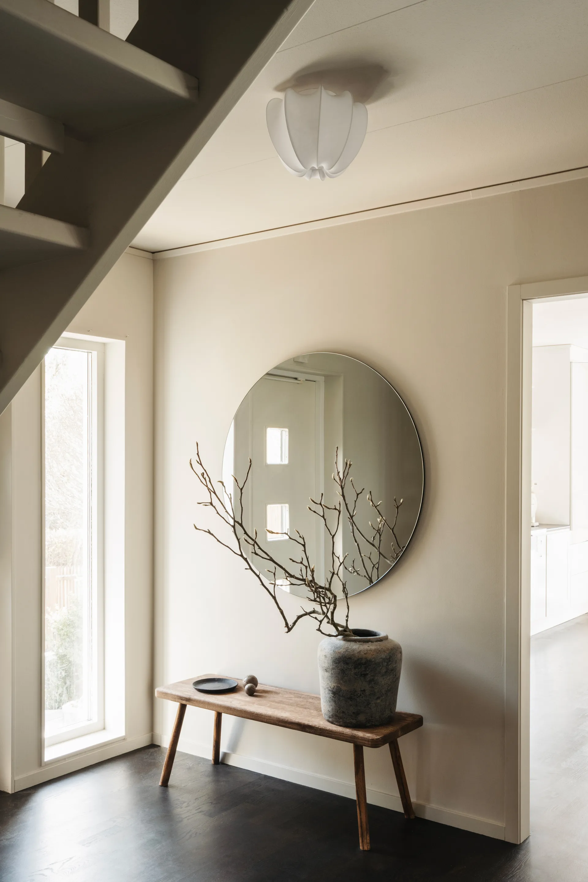 Anna plafond mini Ø30 cm, Valkoinen puuvilla Watt & Veke