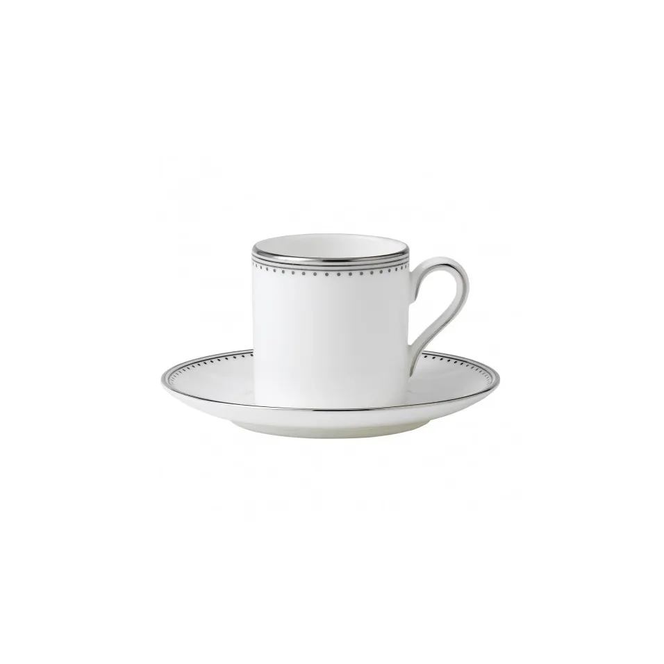 Vera Wang Grosgrain espressokupin aluslautanen, valkoinen Wedgwood