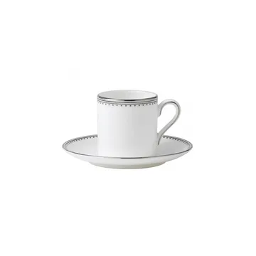 Vera Wang Grosgrain espressokupin aluslautanen - valkoinen - Wedgwood
