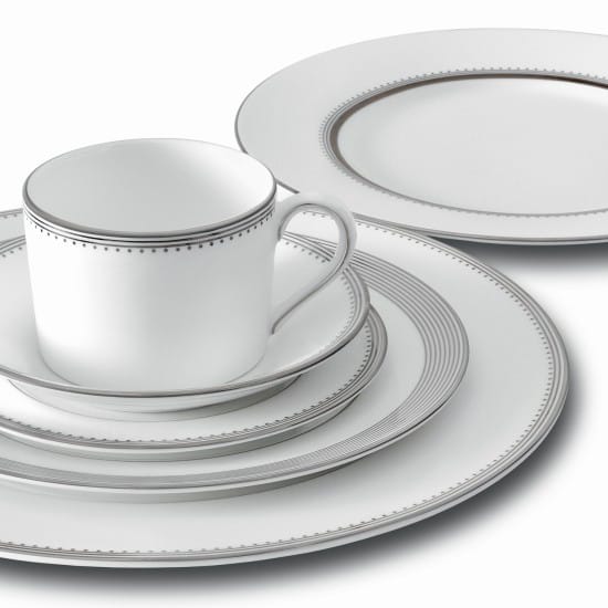Vera Wang Grosgrain lautanen harmaalla reunalla, Ø 20 cm Wedgwood