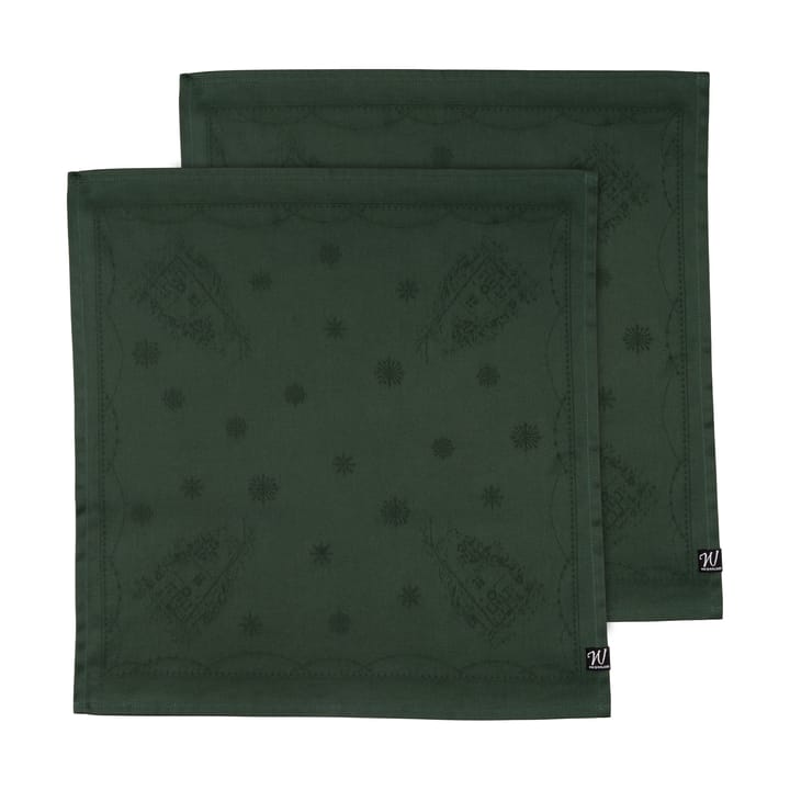 Jouluaamun kangaslautasliina 45x45 cm 2-pack - Vihreä - Wik & Walsøe