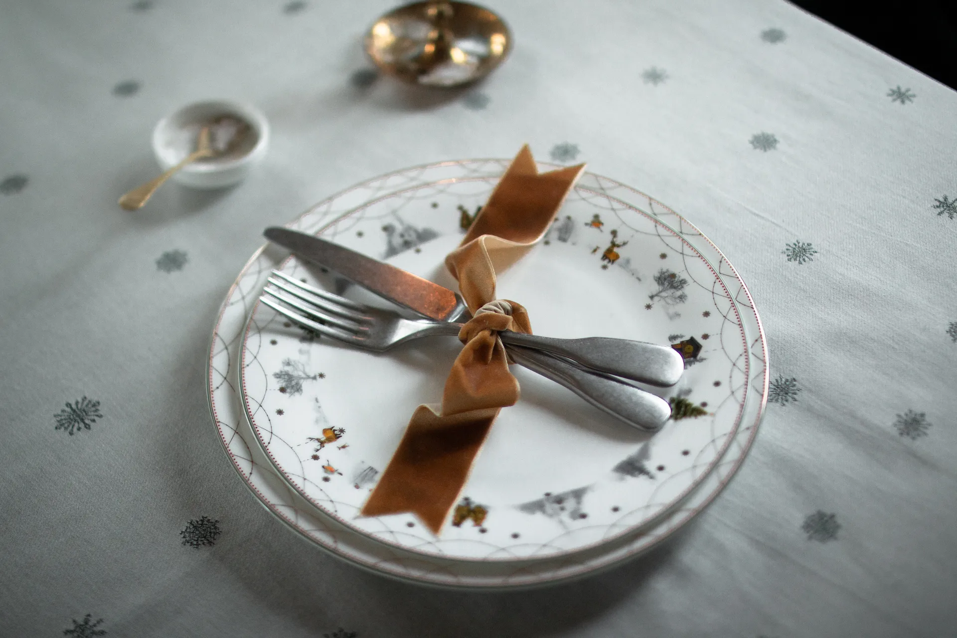 Jouluaamun pöytäliina, Valko-vihreä, 140x340 cm Wik & Walsøe