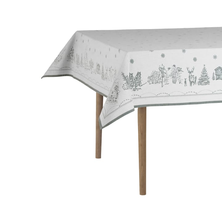 Jouluaamun pöytäliina, Valkoinen-vihreä, 140x240 cm Wik & Walsøe