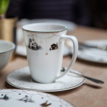 Julemorgen aluslautanen 30 cl:n mukille - Valkoinen - Wik & Walsøe