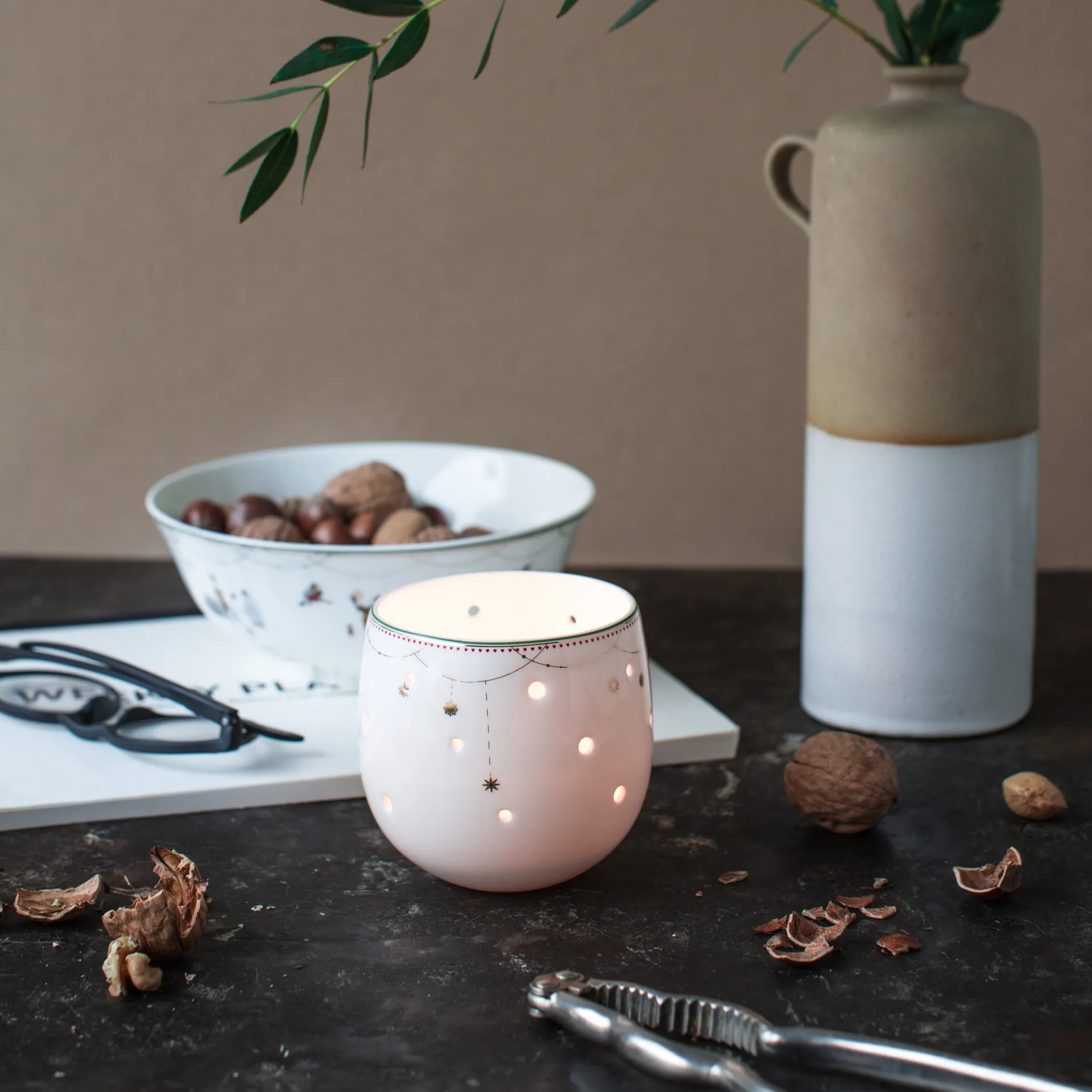 Julemorgen kulho-kynttilälyhty, 8 cm Wik & Walsøe